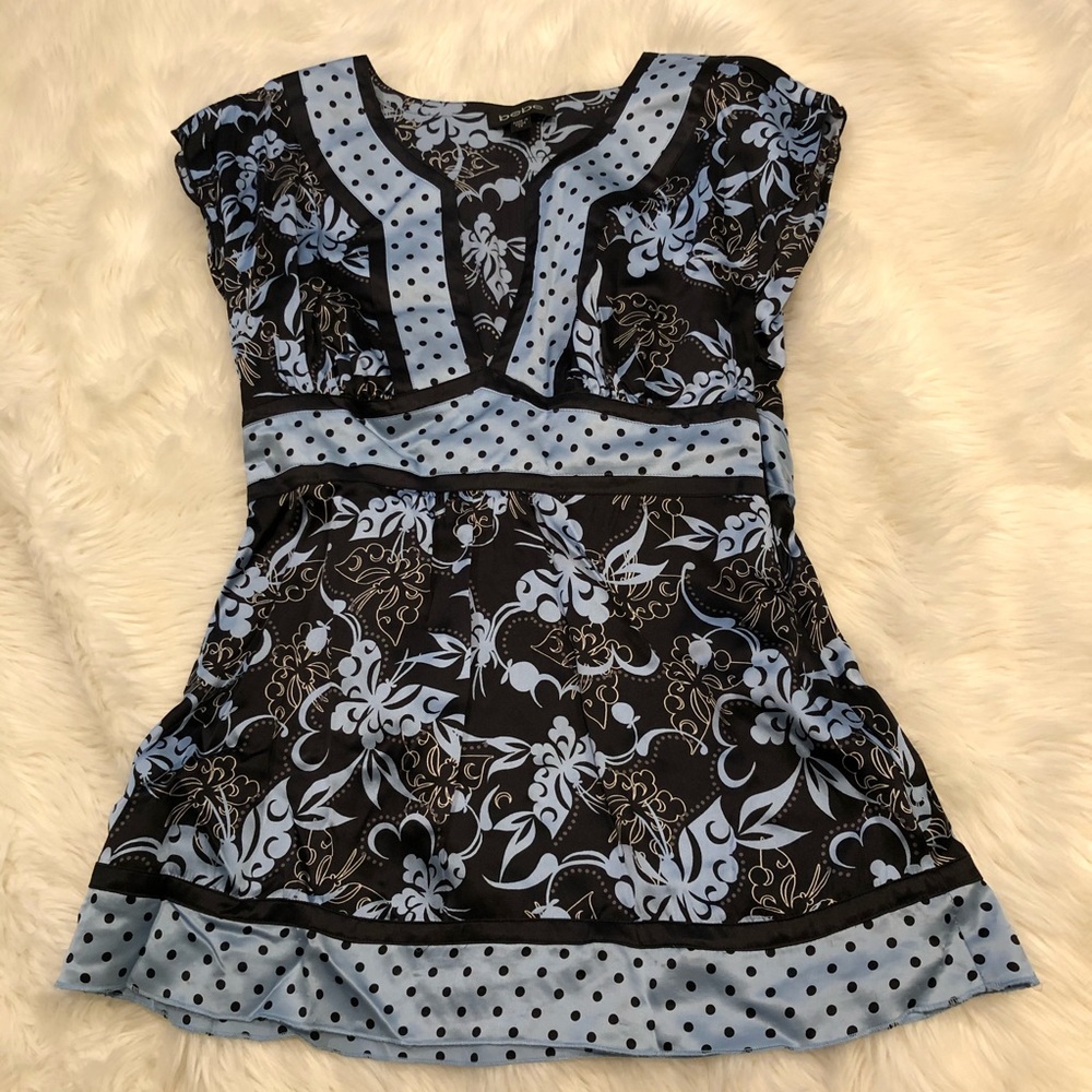 Bebe Silk Blue Blouse - image 2